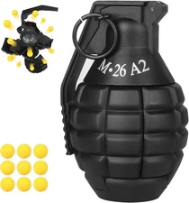 Toy-Hand Grenade for CS Battle Game,with 9 Foam Ammo Black Fun Impact... 