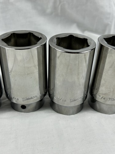 1-1/16” - 1-5/8", 6 Point Deep Socket Set, 3/4"Dr, 7pc . Williams USA Made Minty - Picture 3 of 14
