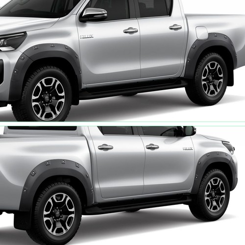 🚀🚀Kotflügelverbreiterung Zubehör für Toyota Hilux (2021-2025) Schwarz aus ABS - Bild 4 von 9