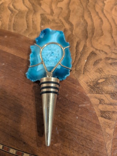 Blue Geode Wine Stopper. Beautiful And Unique - Picture 3 of 5