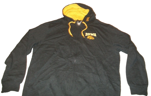 Chaqueta con Capucha Colosseum Iowa Hawkeyes Cremallera Completa 2X Nueva Sin Etiquetas Gris (C24) - Imagen 2 de 5