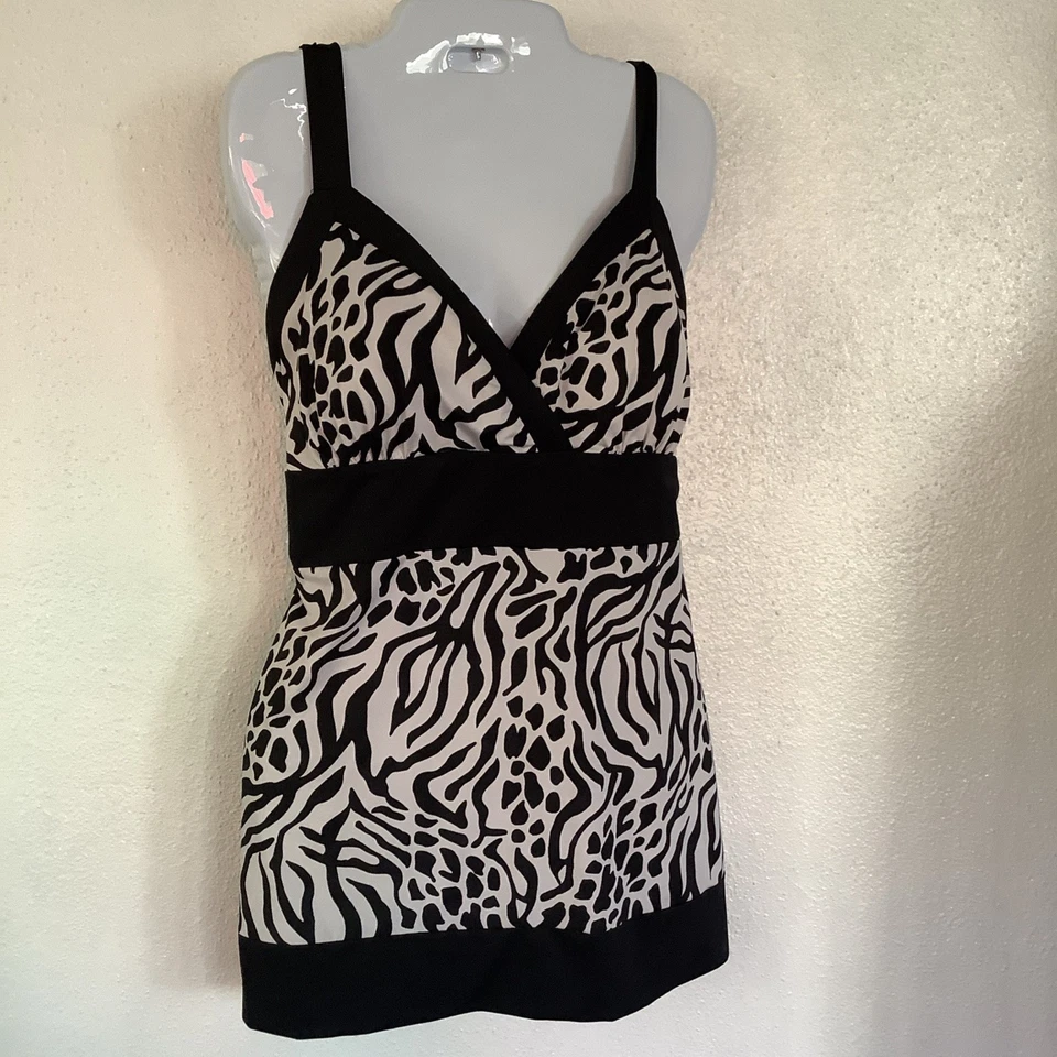 I.N.C женщин Y2K Babydoll Майка размер XL черный тропический опрятный готический - Изображение 2 из 4