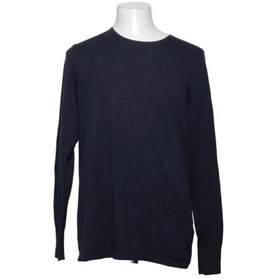 Hugo, Strickpullover, Größe: L, Blau, Kaschmir/Baumwolle/Seide, Einfarbig #EkA