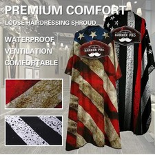 American Flag Barber Cape Waterproof Breathable Hair Cutting Salon Apron Durable