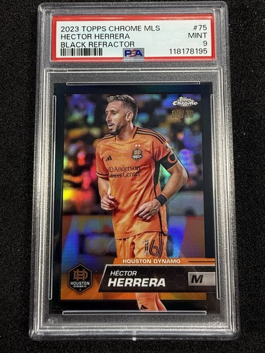2023 Topps cromo MLS Hector Herrera refractor negro/10 Houston POP 4 PSA 9 - Imagen 3 de 5