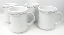 4 PC Jo!e JOIE MSC CAFE Bistro Coffee Joe Mocha Latte Expresso White CUPS MUGS
