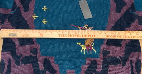 Neu mit Etikett Vintage Pagliano Gr. L Vogeljäger/Hund bestickt Strickpullover Pullover 90’s - Bild 7 von 9
