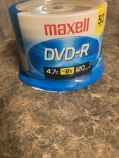 Maxell DVD-R 50 Pack 4.7GB 120min 8x Blank Discs Spindle New Sealed