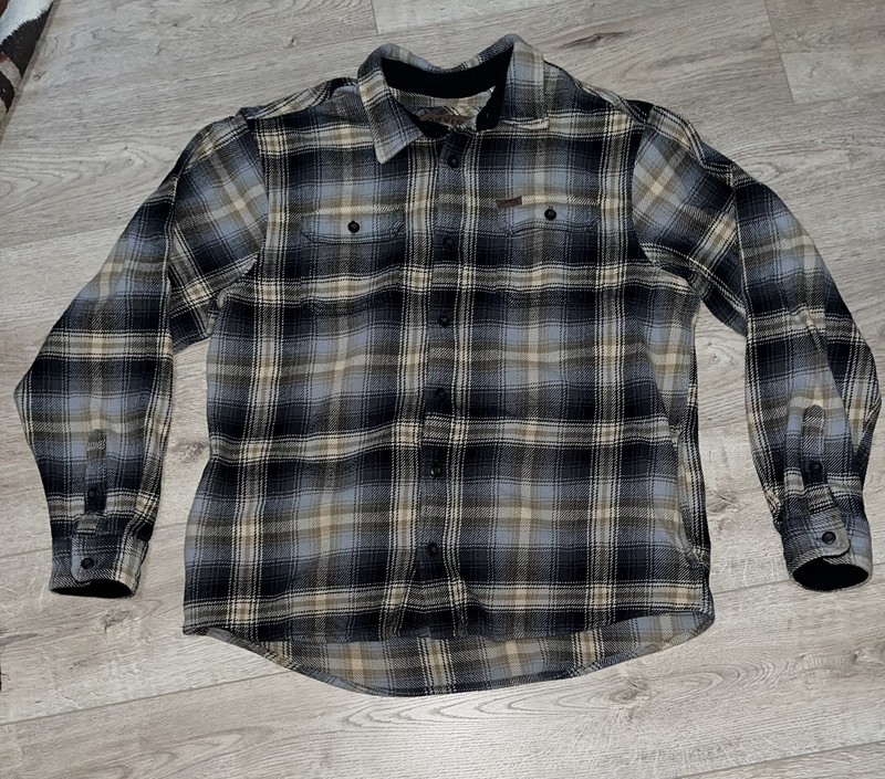 ORVIS Mens Shirt Jacket Plaid 100% Cotton XL EG Long Sleeve thick fabric pockets