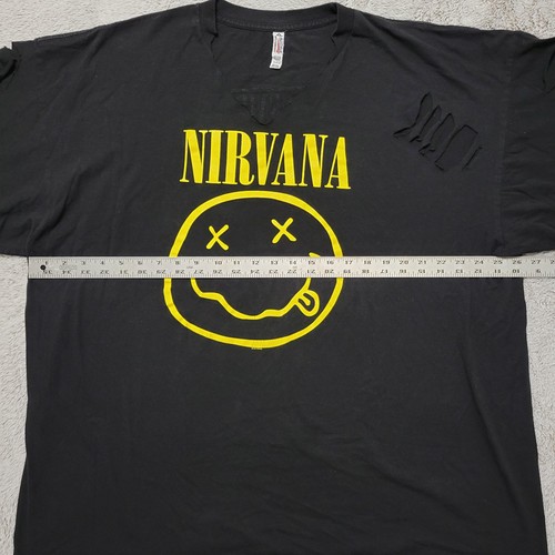 Vintage 1992 Nirvana Shirt 3XL Original Duell Sided Smiley Face *Custom Scissor Cut  - Bild 13 von 18