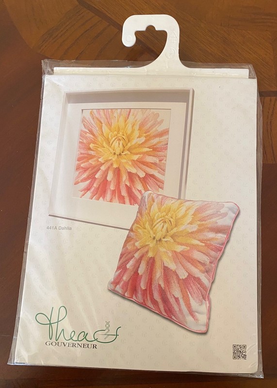 Thea Gouverneur Lovely DAHLIA Flower Cross Stitch Kit---441A