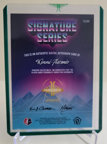 2024 PARKSIDE NWSL KIMMI ASCANIO RC RETRO SIGNATURE SERIES AUTO SER# 74/89 - Picture 2 of 2