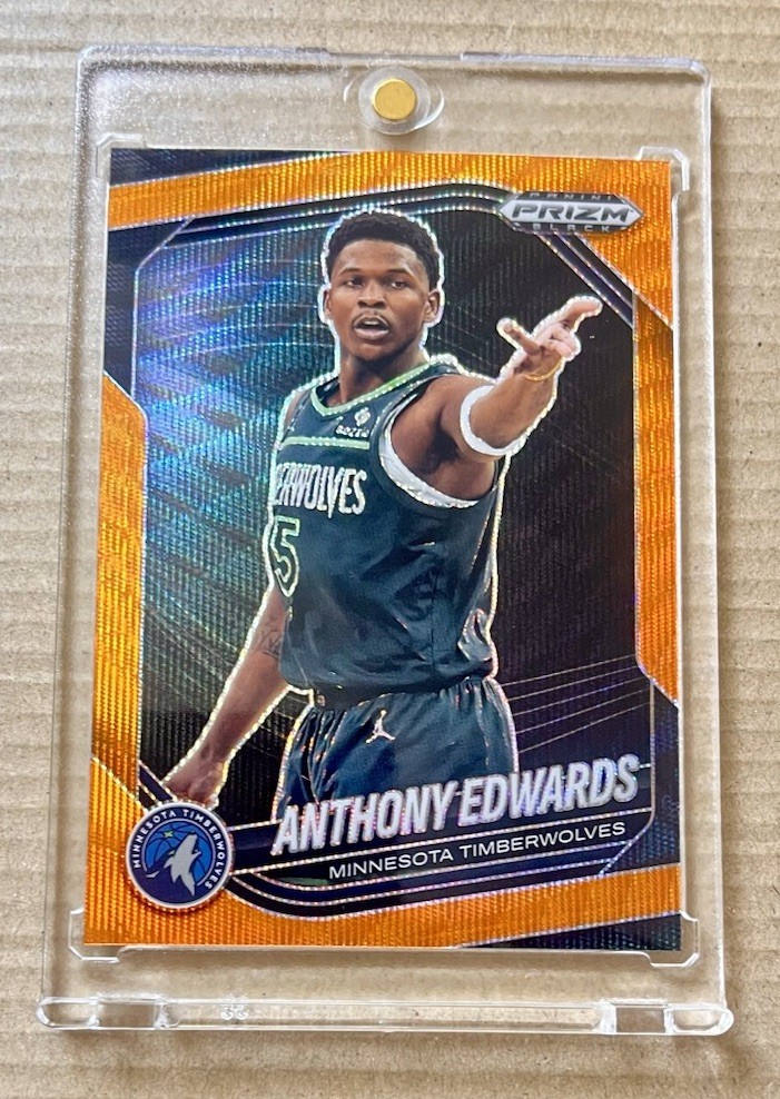 2024-25 NBA Panini Prizm Black Anthony Edwards #17 🔥 Orange Wave /60