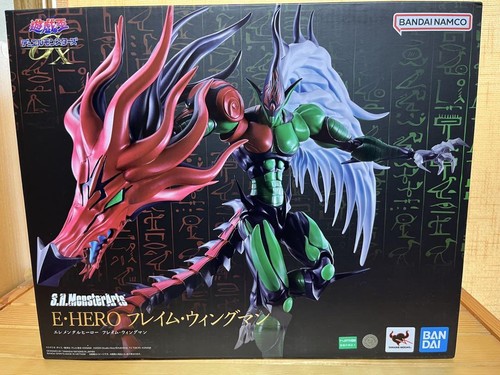 S.H.MonsterArts Yu-Gi-Oh! GX E. HERO Flame Wingman Action Figure 190mm Bandai - Picture 7 of 24