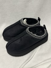 Black Cozy Slip-On House Slippers Faux Suede Plush Lined EU 38 Women  s 7