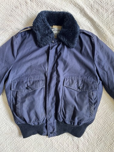 Vintage 60er 70er Jahre Schott NYC Daunen Bomber Jacke Puffer Blau Größe M