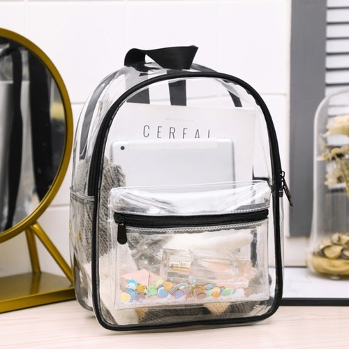 Mochila de PVC transparente bolsa de libros de alta resistencia para mujer cartera transparente - Imagen 7 de 11