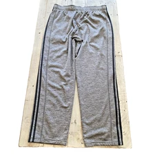 Adidas Pants Men's Large Gray Climawarm 3 Stripes Sweatpants Athletic Training