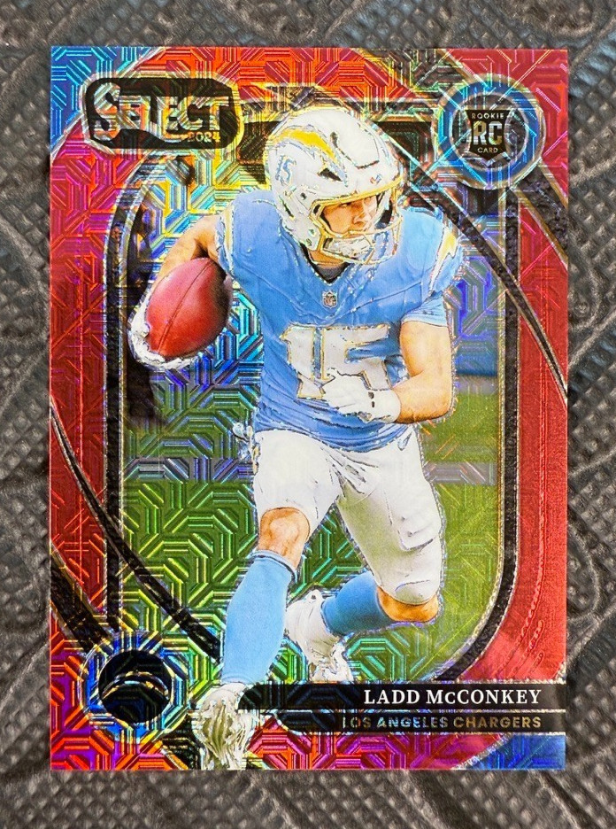 2024 Panini Select Ladd McConkey /49 RC Rookie Club Level Red Prizm LA Chargers