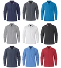 Mens Long Sleeve Polo Shirt Pique Tipping Collar with Pocket M-3XL 2400/03