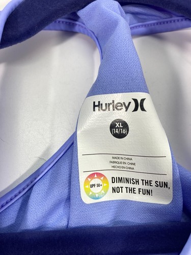 Hurley 2 Piece Tankini Swimsuit Set Girls XL Light Orchid Multicolor Fully-Lined - Picture 8 of 12