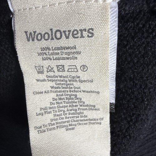 Cárdigan negro Woolovers 100 % lana de cordero para dama con cremallera talla pequeña - Imagen 5 de 7