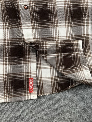 Dixxon Flannel Co Shirt Form And Function Mens L Gray Brown Plaid Pearl Snap - Picture 6 of 9