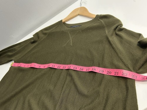 AllSaints Khaki Merino Wool Lightweight Knit Jumper Size Small (Oversized) - Picture 8 of 8