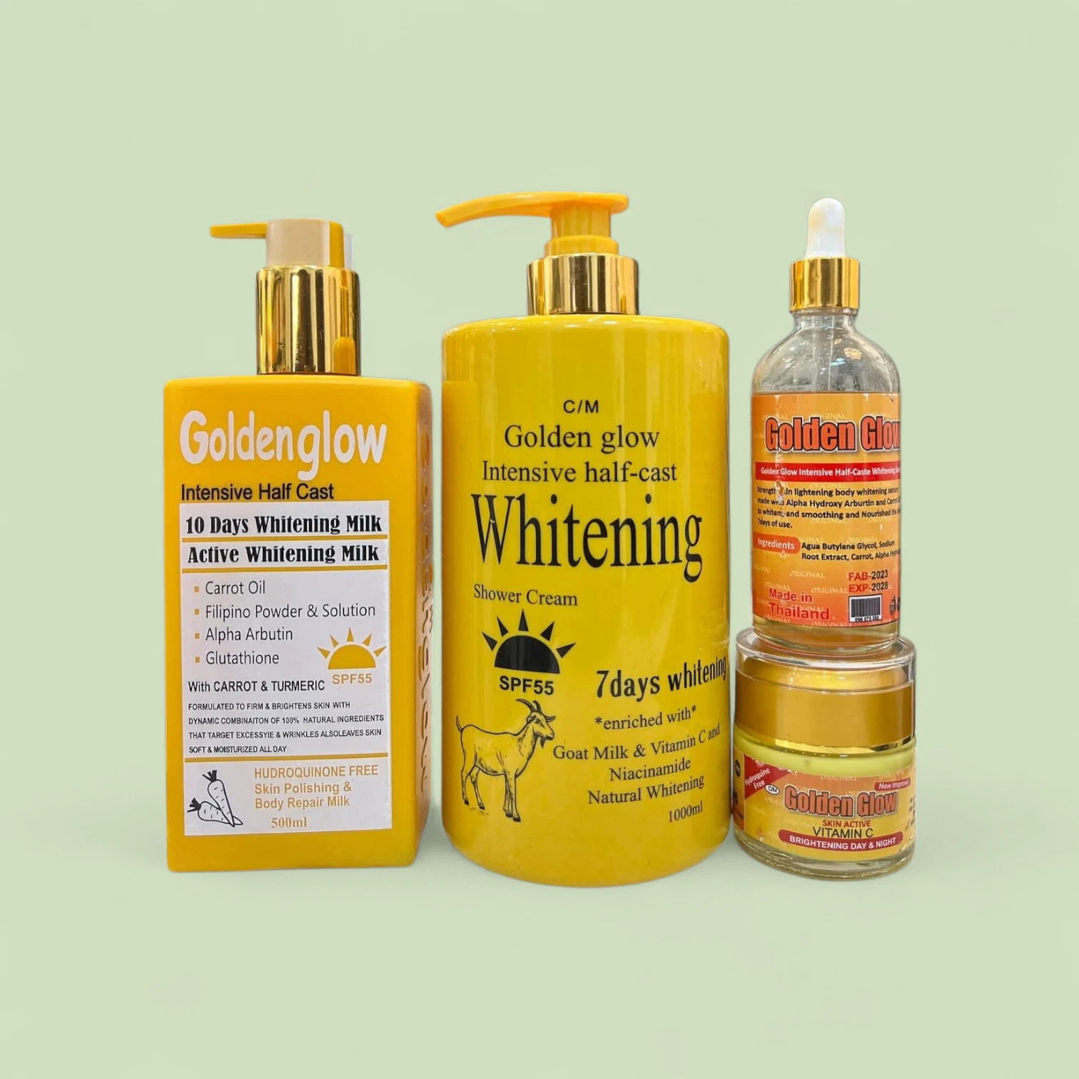 Golden Glow Active Intensive Goat Milk Shower Cream, Lotion, Serum & Face Cream