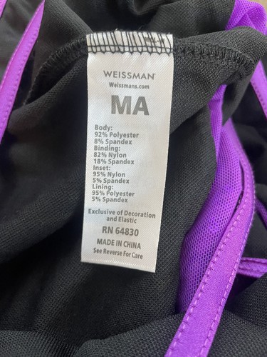 Weissman Erwachsene Tanzkostüm 11974 Pailletten Oberteil Strampler Shorts MA lila Medium - Bild 9 von 20