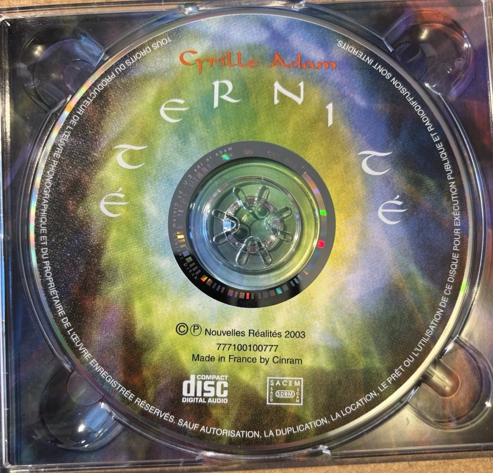 CYRILLE ADAM * ETERNITE * RARE FRENCH CD ALBUM (2003) VERY GOOD CONDITION - Image 4 of 4