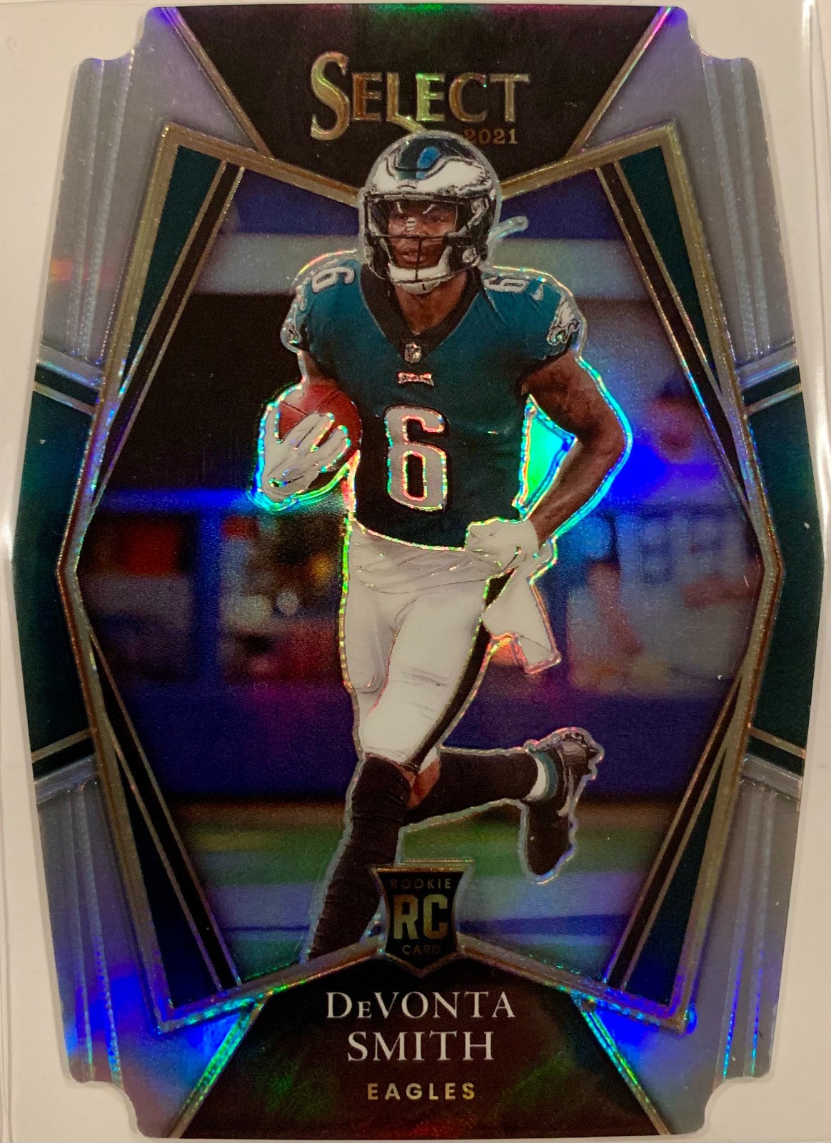 2021 Panini Select - Premier Level Devonta Smith #149 Silver Prizm Die-Cut (RC)