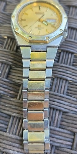 Vtg Seiko SQ Sports 100 7546-7039 Day/Date RARE Two-Tone 39mm Men's Watch NICE!! - Picture 14 of 20