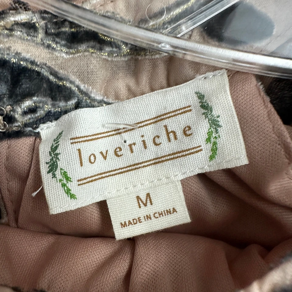 LoveRiche Womens Size M Burnout Velvet Floral Boho Artsy Sleeveless Dress - Image 3 of 4