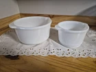Set Of  9" & 6"  Vintage White Milk Glass Mixing Bowls For Standing Mixers