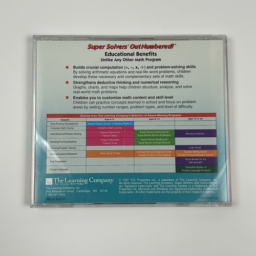 Super Solvers Outnumbered! Math Ages 7-10 The Learning Company (CD-ROM, 1997) - Picture 2 of 9
