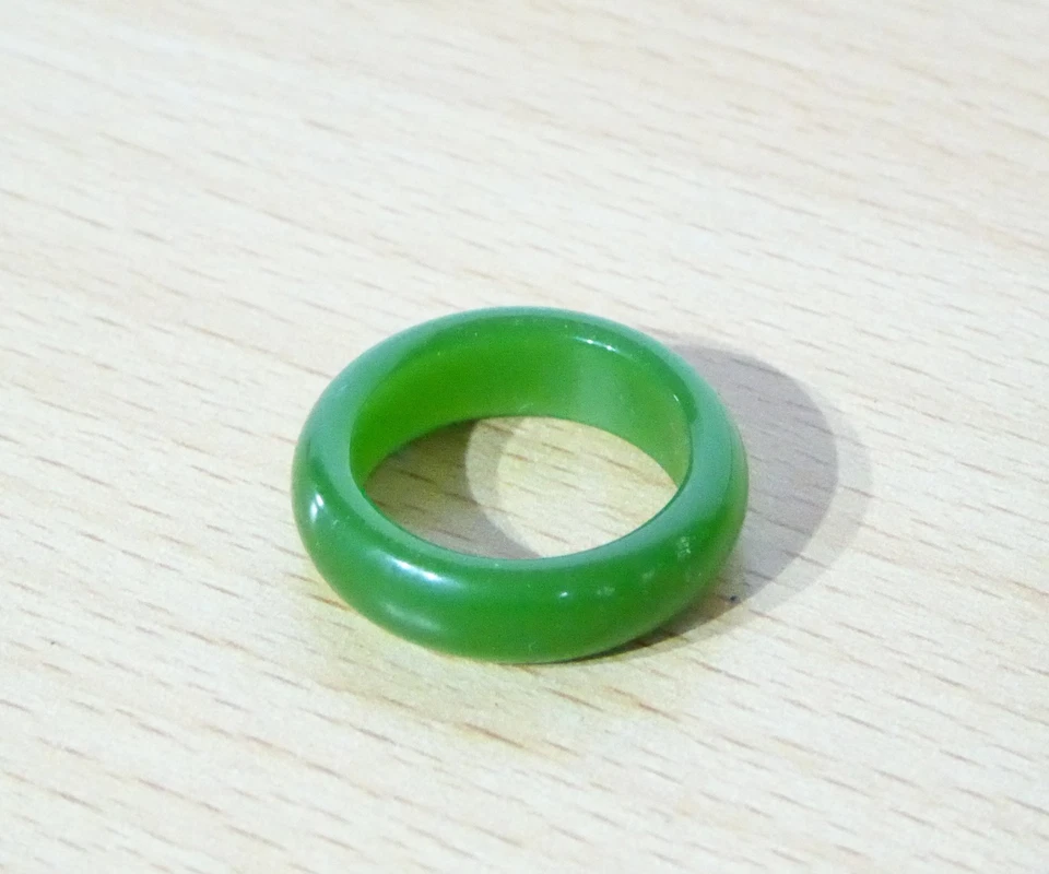 Echter Grüne Jade Ring Natürliche Stein Smaragd Jadeit Ringe 18 & 19 mm  - Bild 3 von 3