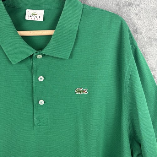 Lacoste Polo Shirt Mens XXL FR8 Green Short Sleeve Cotton Crocodile Logo - Picture 5 of 7