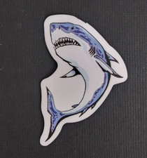 Fun Playful Colorful Shark Sticker 2.18" x 1.38" F 