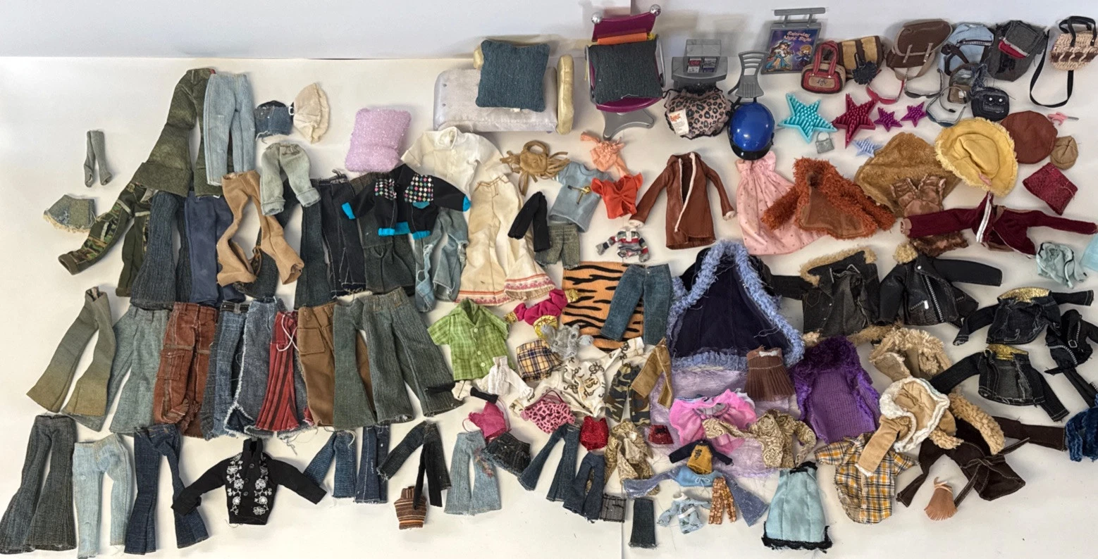  vintage huge lot dolls shoes clothes accessories needs tlc 