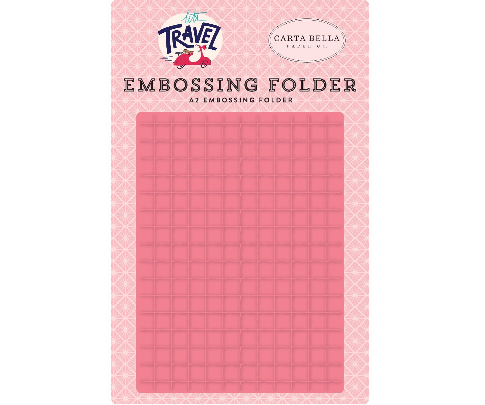 Carta Bella Paper LET'S TRAVEL A2 Embossing Folder - Grid