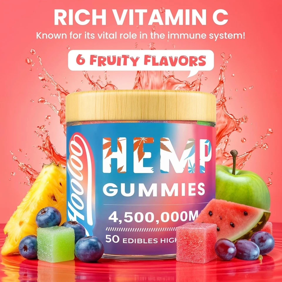 Gomitas de cáñamo para adultos, 6 sabores afrutados para acostarse profundamente, relajarse, gominolas de cáñamo Foto 2 de 4