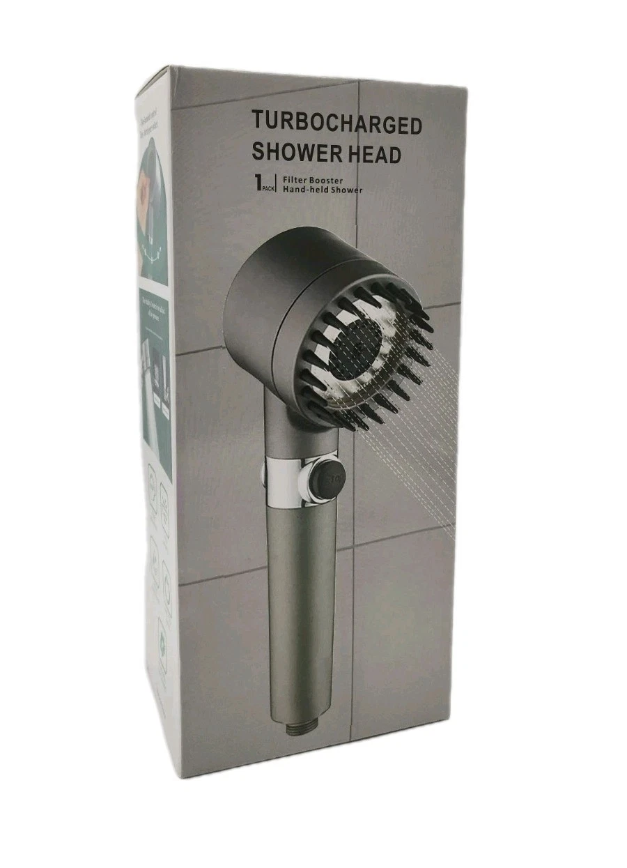 Turbocharged Grey Filter Booster Hand-held Shower Head
