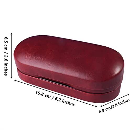 Double Glasses Case Hard Shell Dual Eyeglasses Case Protective for 2 Pairs Red - Bild 2 von 7
