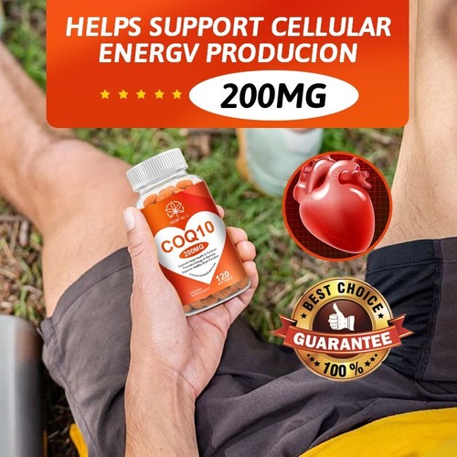 1-4 Bottles 200mg COQ10 Capsules 120pcs,Promote Heart Health,Energy&Stamina - Picture 5 of 14