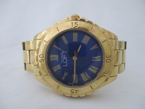 Ann Taylor LOFT Women's Analog Watch Gold Toned Band Roman Numerals - Picture 4 of 12