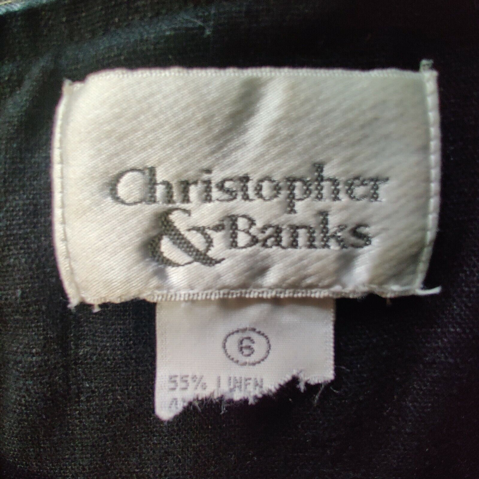 Christopher & Banks 6 Black Linen Blend Long Dres… - image 12