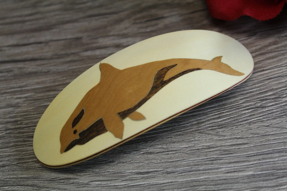 Clip de pelo pasador francés pelo grueso grande mujer ballena hecho a mano en EE. UU. Foto 2 de 4