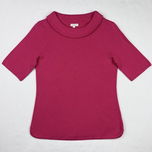 Neu Talbots Petite Baumwollmischung einfarbig rosa Kurzarm Strick Bluse Top - Bild 1 von 6