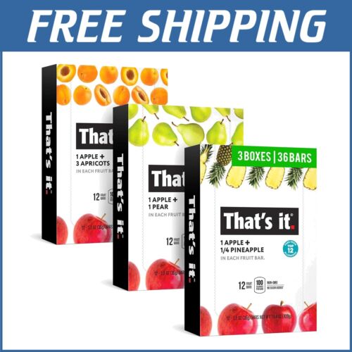 Delicious 36 Count Fruit Bars | Apricot, Pear, Pineapple – Perfect Healthy Snack